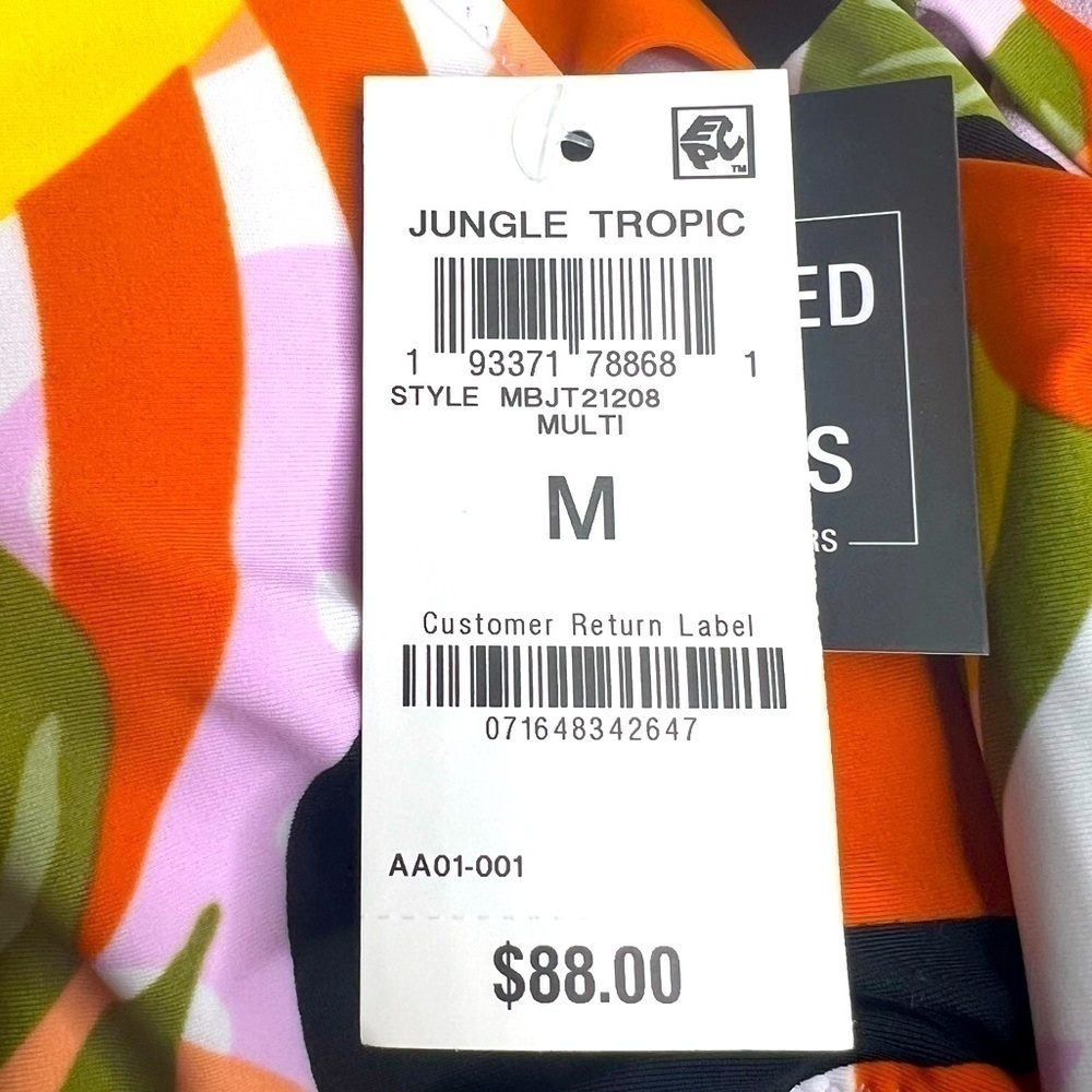 Bar III Jungle Tropic Printed Ring One-Piece Swimsuit - Picture 7 of 12